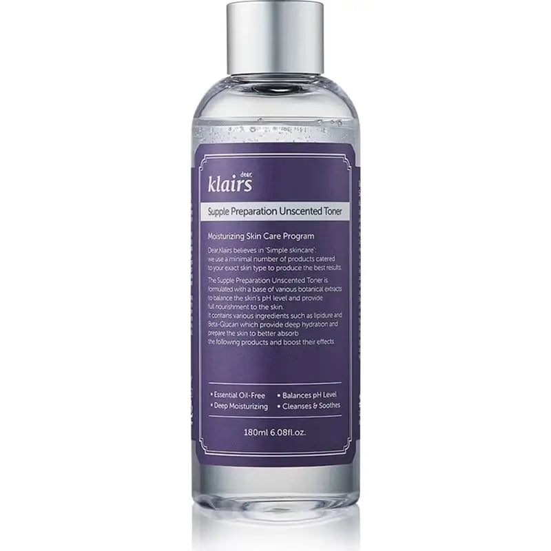 Klairs Supple Preparation Unscented Tónico, 180 ml