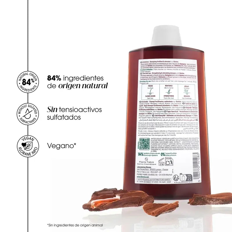 Klorane Champú a la Quinina y Edelweis Bio 400 ml