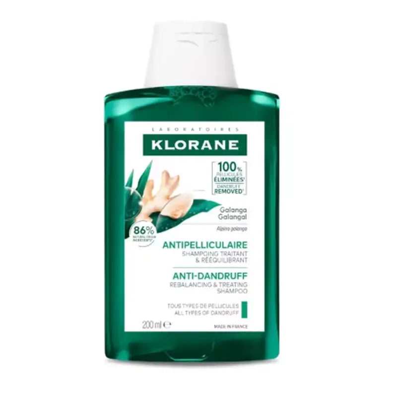 Klorane Champú Anticaspa Tratante Reequilibrante A La Galanga, 200 ml