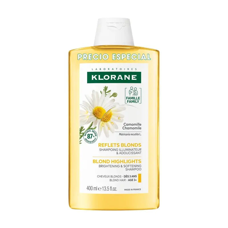Klorane Champú a la Camomila Limpia E Ilumina, 400 ml