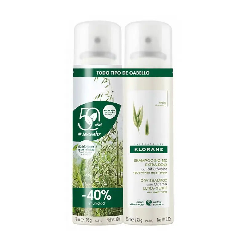Klorane Pack Champú Seco Avena 2 X 150 Ml 40% Dto