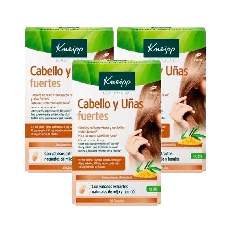 Kneipp Cabello y Uñas Fuertes, Pack 3 x 30 Capsulas