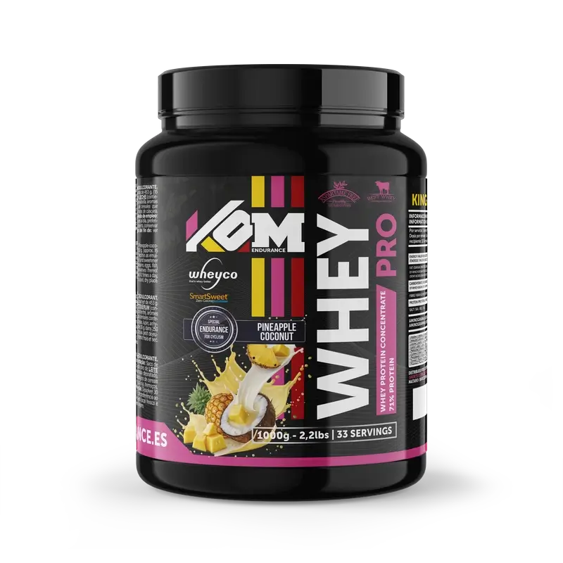 Kom Endurance Proteinas Nutricion Deportiva , bote de proteína 1kg whey sabor piña coco
