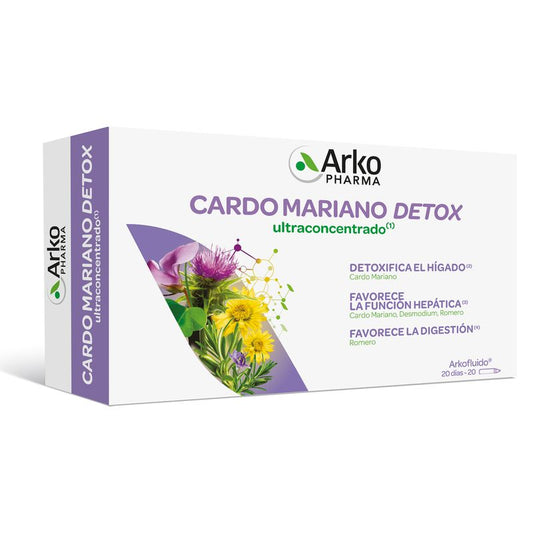 Arkofluido Cardo Mariano Detox 20 Ampollas - Arkopharma