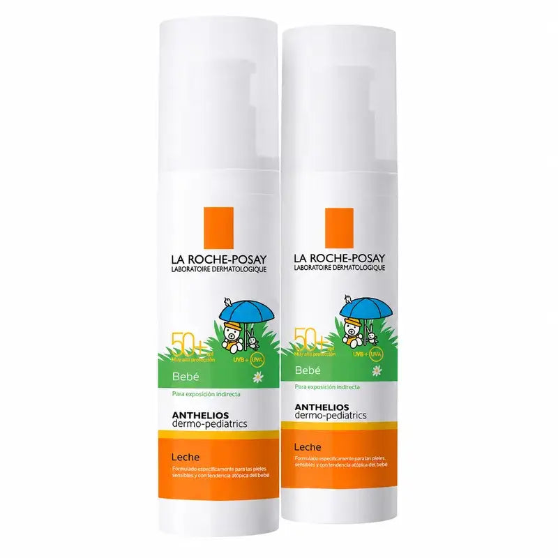 La Roche-Posay Anthelios Dermo-Pediatrics Leche Solar Bebé SPF50+,  Pack 2 x 50 ml
