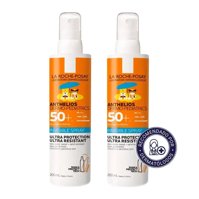 La Roche Posay Anthelios Dermo-Pediatrics Spray Invisible SPF 50+ Ultra Resistente, 2x200 ml