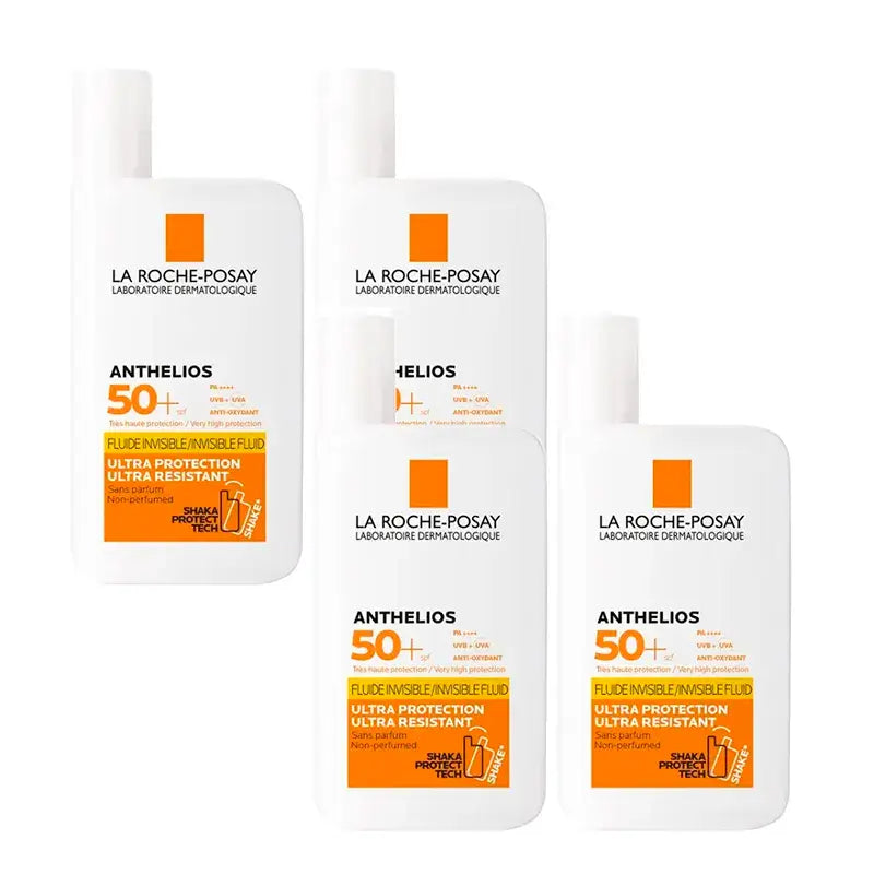La Roche-Posay Anthelios Uv-Mune 400 Fluido Invisible SPF50+, Pack 4 x 50 ml