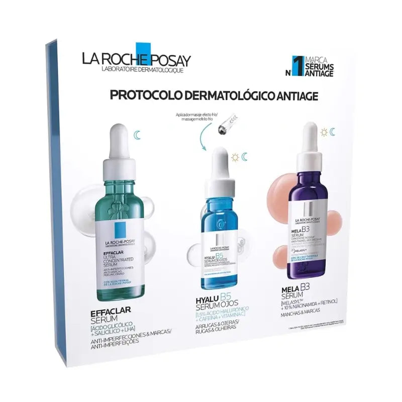 La Roche Posay Cofre Serum Effaclar 30 ml + Mela B3 Serum 10 ml + Hyalu B5 Serum Ojos 5 ml