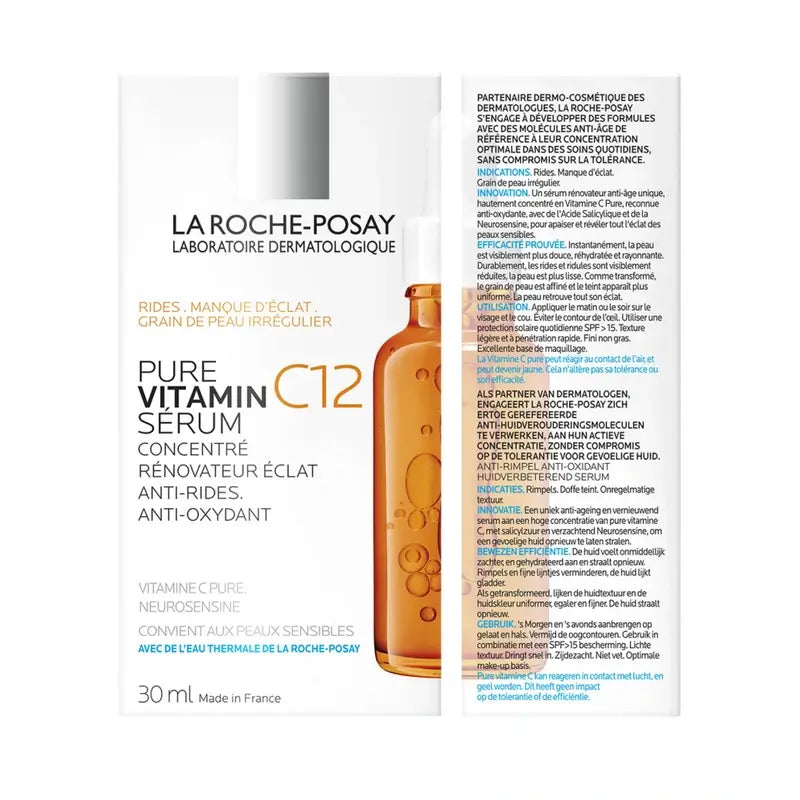 La Roche Posay Sérum Pure Vitamin C12 Antioxidante Y Antiarrugas, 30 ml