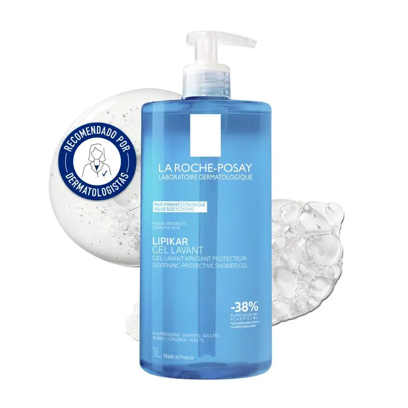 La Roche Posay Lipikar Gel De Ducha Fisiológico Apto Pieles Sensibles Y Secas , 1000 ml