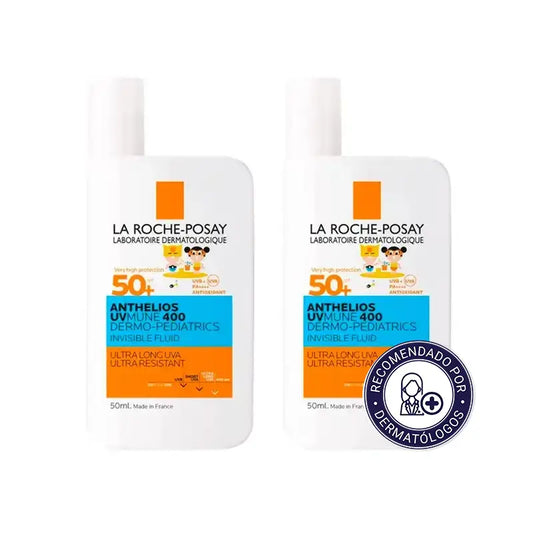 La Roche Posay Pack Anthelios Uvmune 400 Dermopediatrics Fluido Invisible Spf50+, 2x50 ml