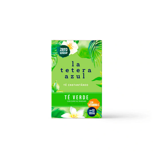 La Tetera Azul Te Verde Frío Sabor Manzana. Infusión Fría En Polvo caja de 10 sobres