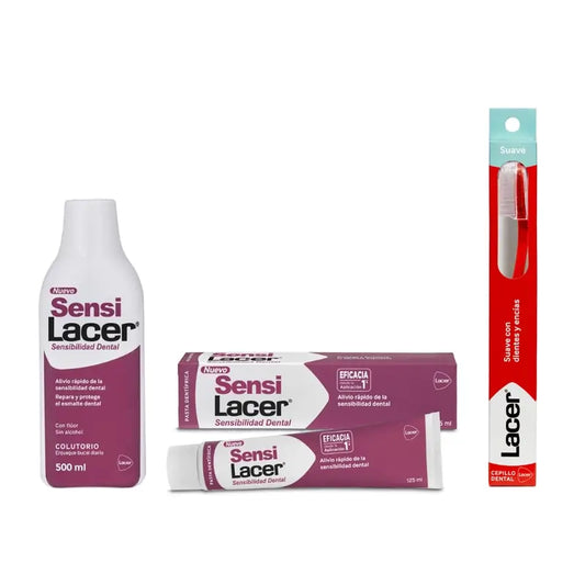 Lacer Pack Sensilacer Dientes sensibles (Colutorio+ pasta de dientes  + cepillo de dientes)