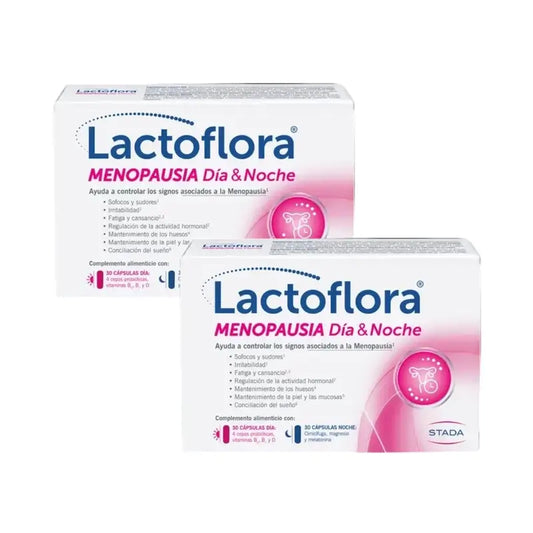 Lactoflora Menopausia Día & Noche, 2X60 Cápsulas