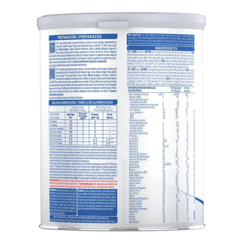 Nestle Nan Ar Expert Leche Primera Edad 800 gr