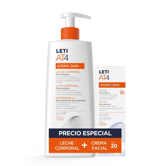 Leti AT4 Leche Corporal 500 ml + Facial Spf20 50 ml Regalo