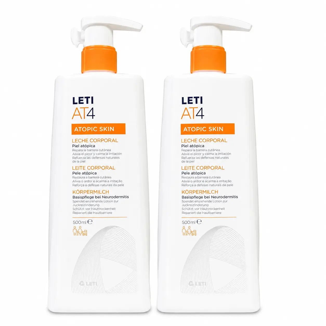 Leti At4 Leche Corporal Piel Atopica 500 ml pack 2