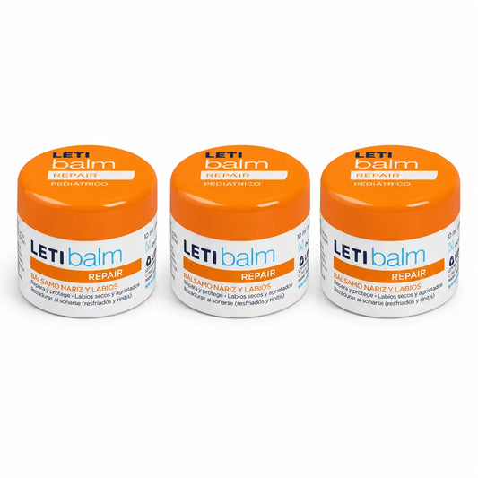 Letibalm Pediátrico, Bálsamo Reparador Nariz Y Labios, 10 ml pack 3