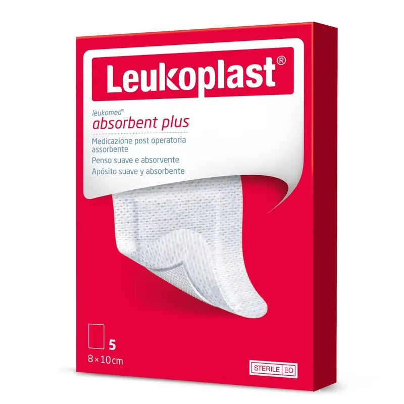 Leukoplast Leukomed 8 Cm X 10 Cm, 5 Unidades