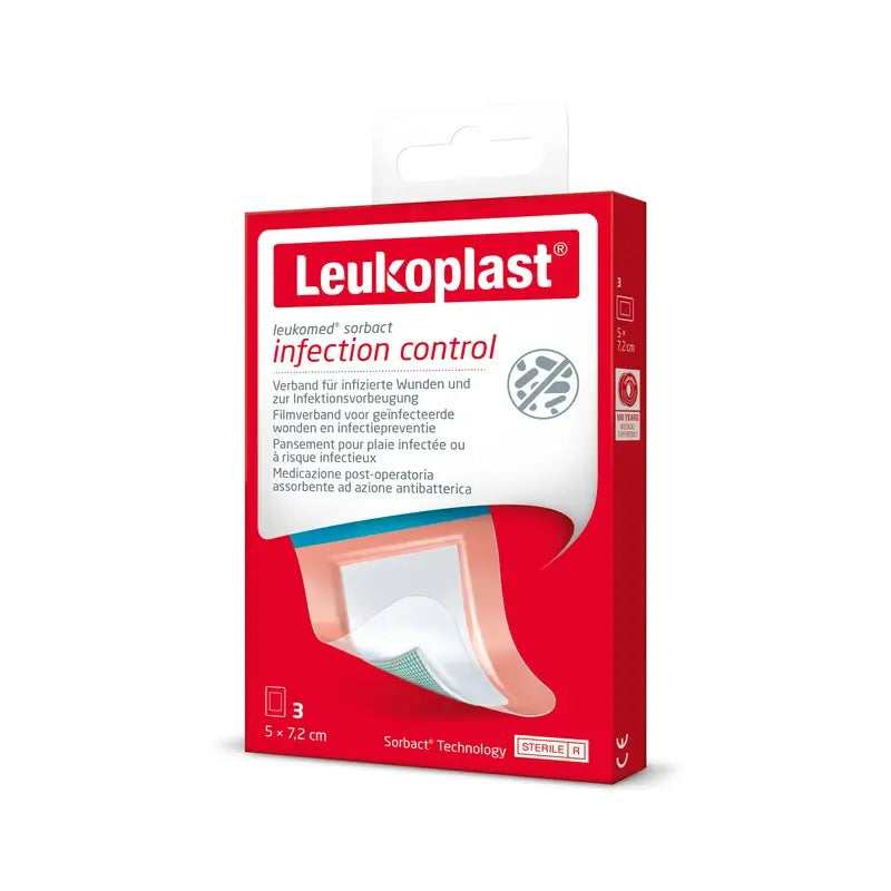 Leukoplast Leukomed Sorbact, 5 Cm X 7,2 Cm, 3 Unidades