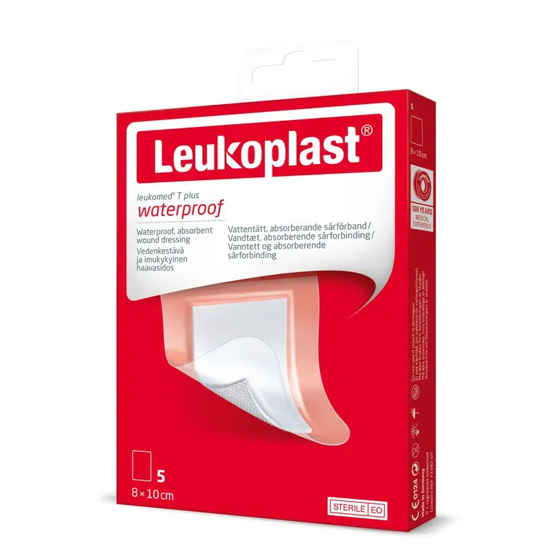 Leukoplast Leukomed T Plus, 8 Cm X 10 Cm, 5 Unidades