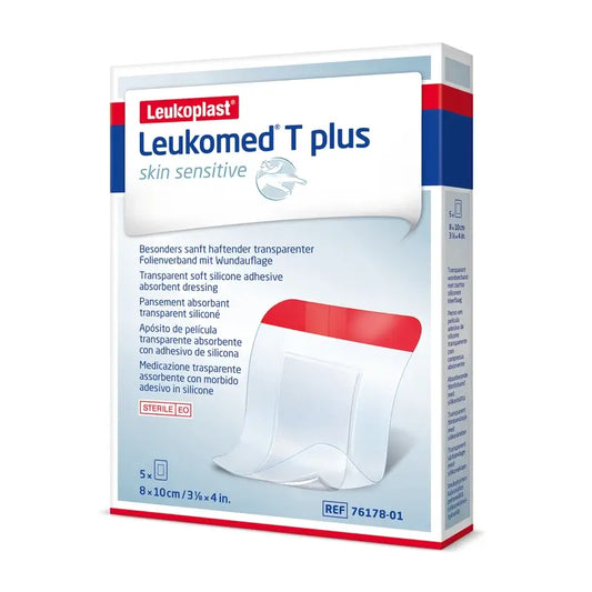 Leukoplast Leukomed T Plus Skin Sensitive, 8 Cm X 10 Cm, 5 Unidades
