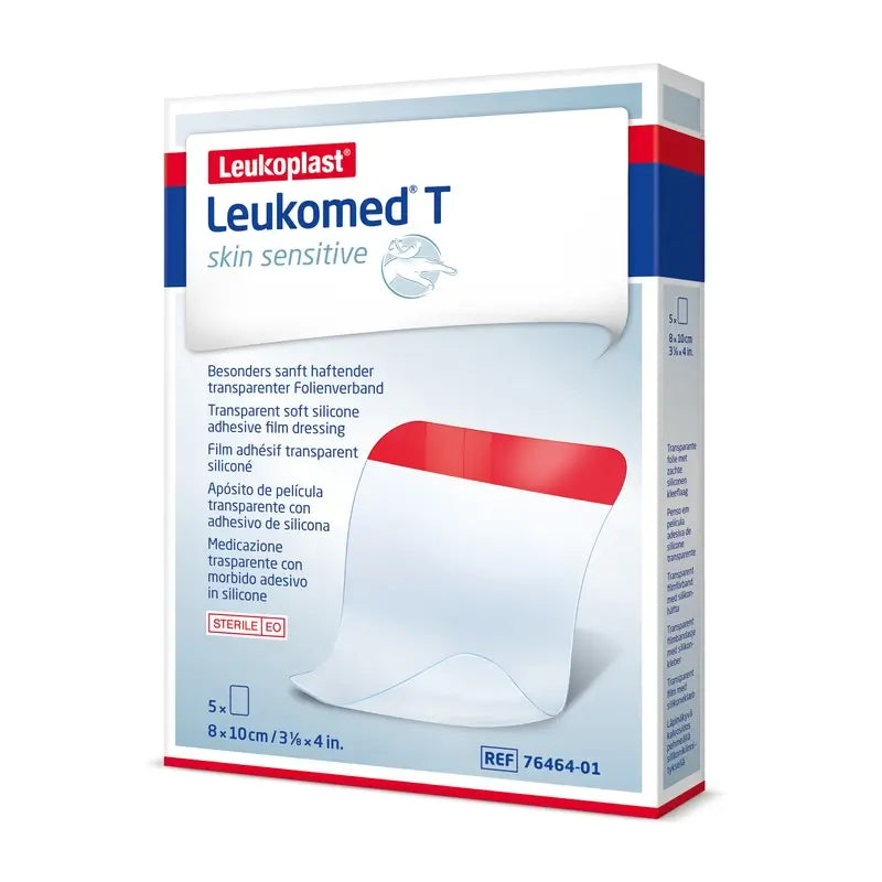 Leukoplast Leukomed T Skin Sensitive, 8 Cm X 10 Cm, 5 Unidades