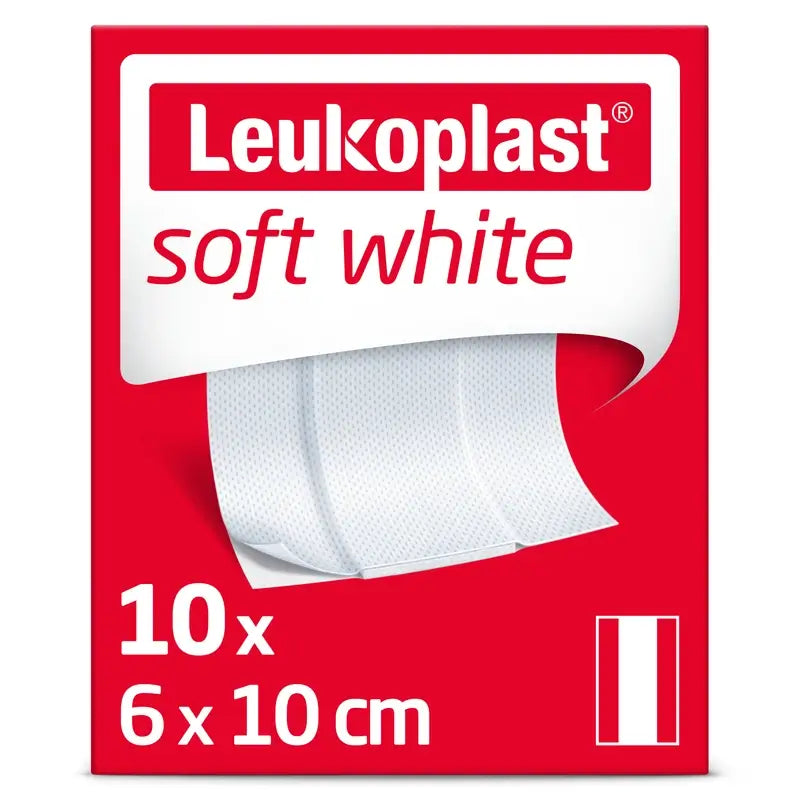 Leukoplast Soft White, 6 Cm X 10 Cm, 10 Unidades