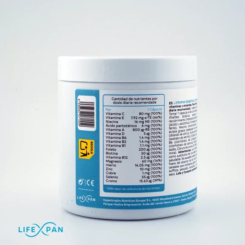 Lifexpan Optimal Vitaminas Y Minerales Esenciales , 100 cápsulas