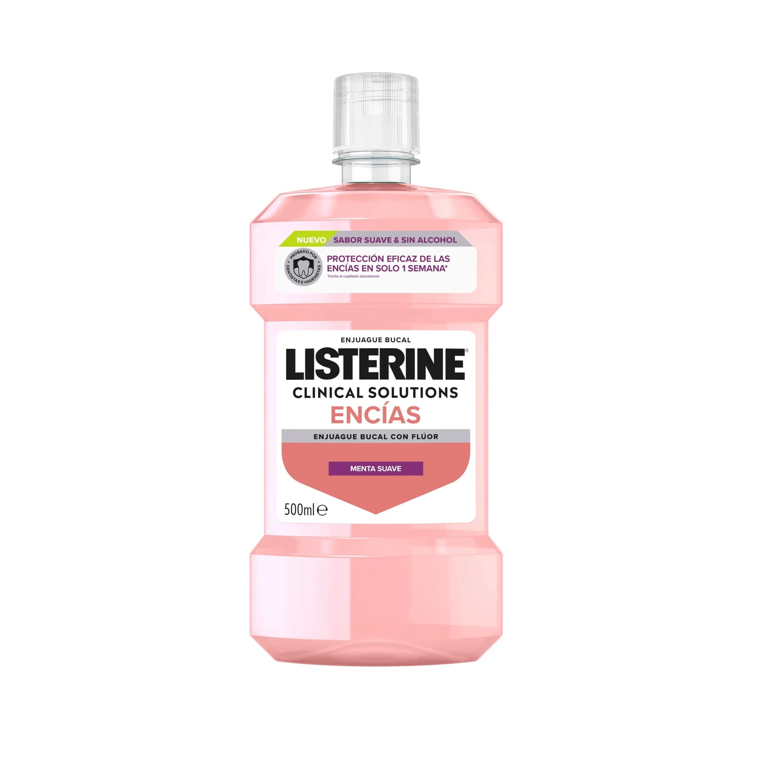 Listerine Clinical Solutions Encías Sabor Suave, 500 ml