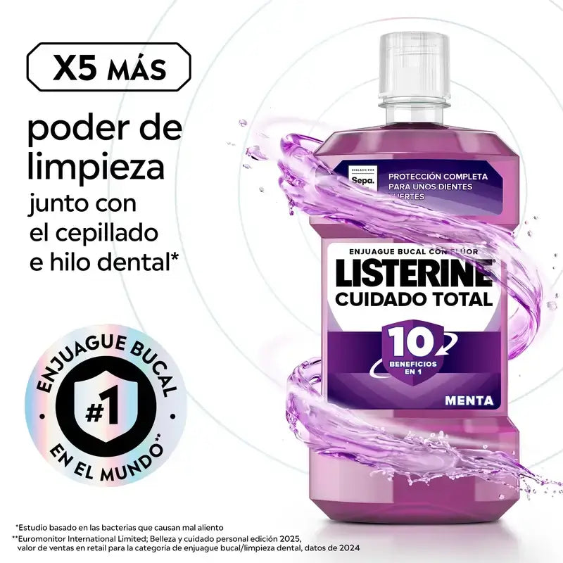 Listerine Duplo Cuidado Total, 2 x 500Ml + Ct 95Ml