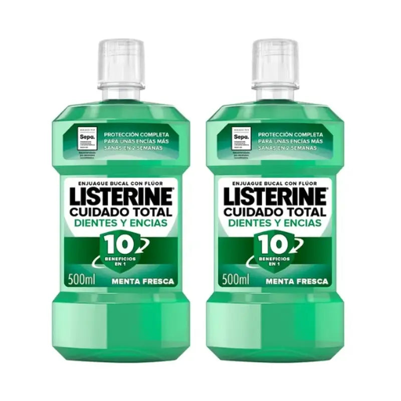 Listerine Duplo - Enjuague Bucal Dientes Y Encías, 2 x 500 Ml