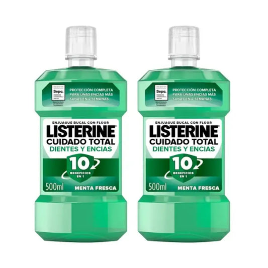Listerine Duplo - Enjuague Bucal Dientes Y Encías, 2 x 500 Ml