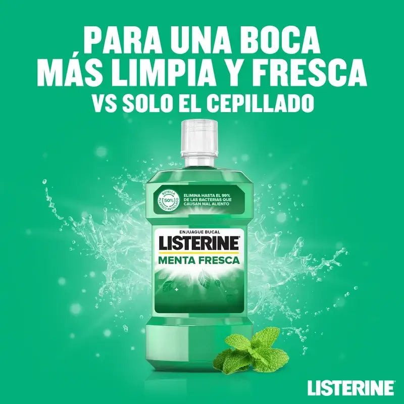 Listerine Duplo Enjuague Bucal Menta Fresca, 2 x 500 Ml