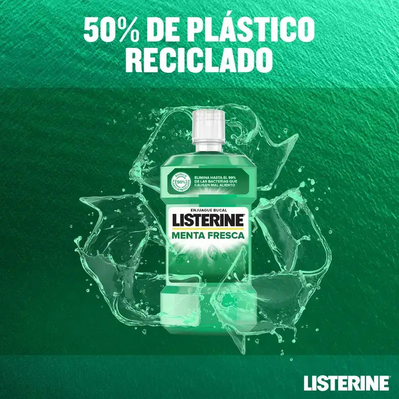 Listerine Duplo Enjuague Bucal Menta Fresca, 2 x 500 Ml