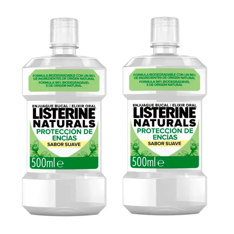 Listerine Duplo Enjuague Bucal Naturals Encias, 2 x 500 Ml
