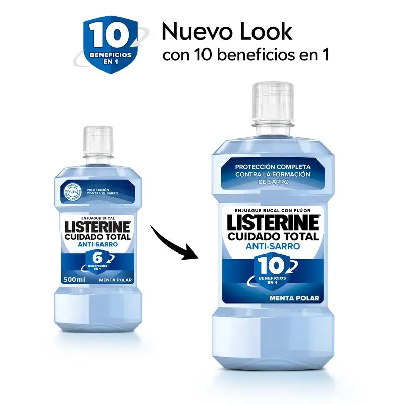 Listerine Cuidado Total Enjuague Bucal Antisarro Avanzado, 500 Ml