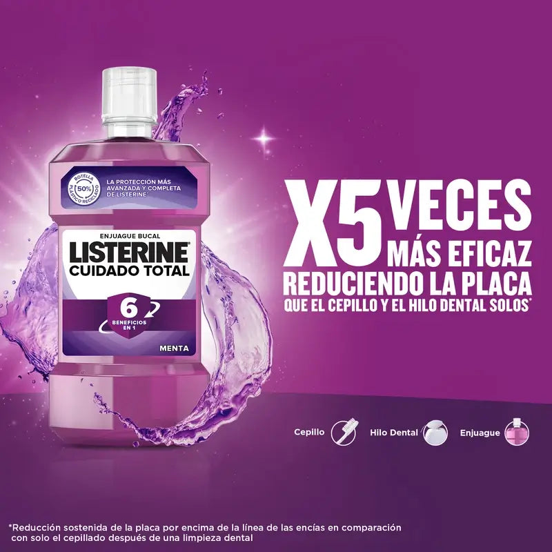 LISTERINE Enjuague Bucal Cuidado Total, 500 ml