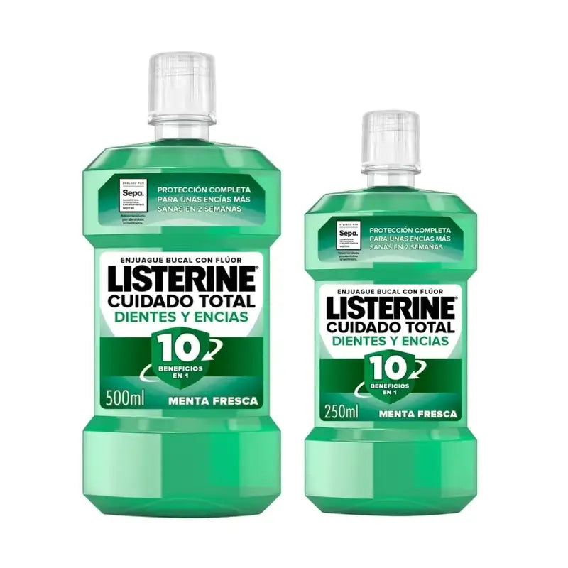 Listerine Enjuague Bucal Dientes y Encías Pack 500 ml + 250 ml
