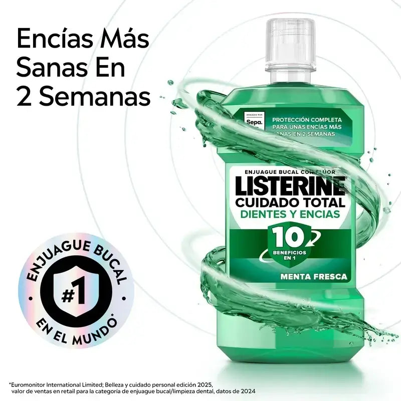 Listerine Enjuague Bucal Dientes y Encías Pack 500 ml + 250 ml