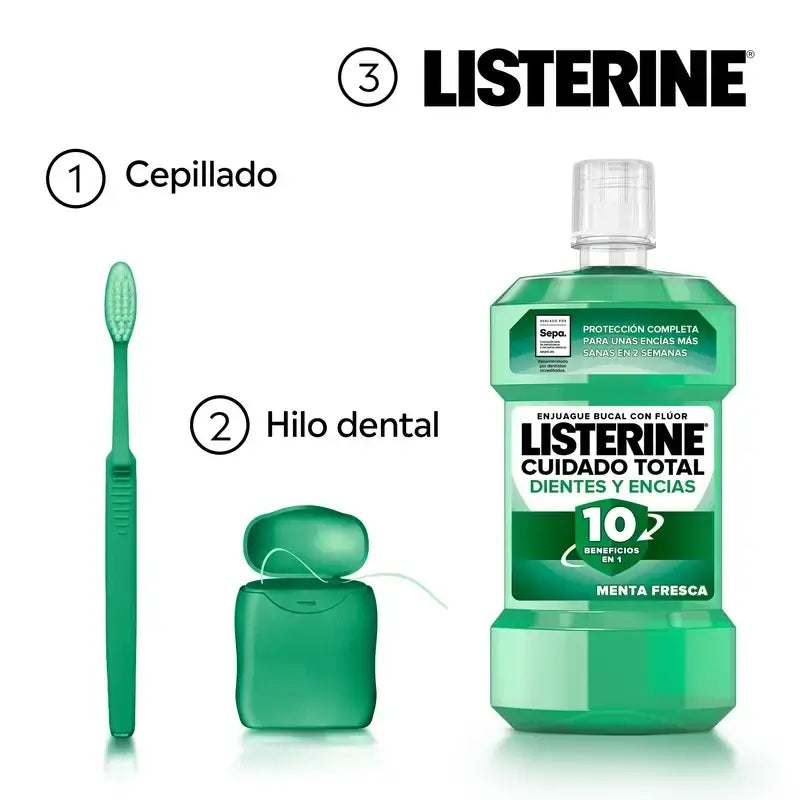 Listerine Enjuague Bucal Dientes y Encías Pack 500 ml + 250 ml
