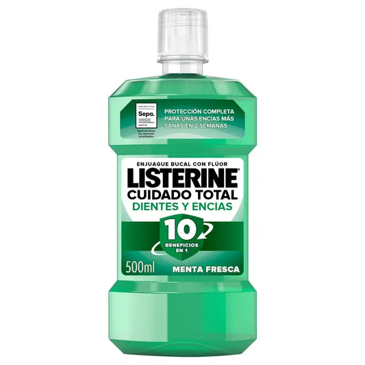 Listerine Enjuague Bucal Protección Dientes Y Encías, Menta Fresca, 500 Ml