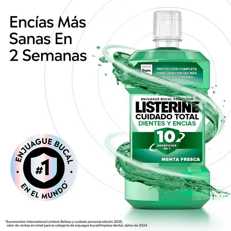 Listerine Enjuague Bucal Protección Dientes Y Encías, Menta Fresca, 500 Ml