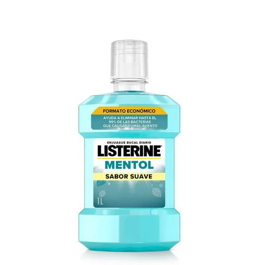 Listerine, Enjuague Bucal Mentol Sabor Suave, 1000 ml