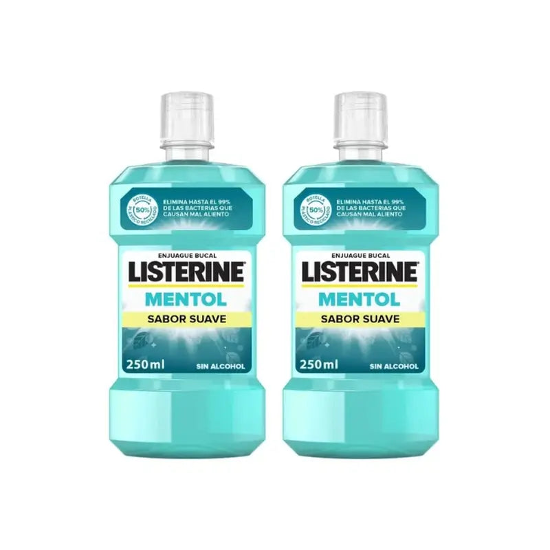 Listerine Enjuague Bucal Mentol Sabor Suave Pack 2 x 250 ml