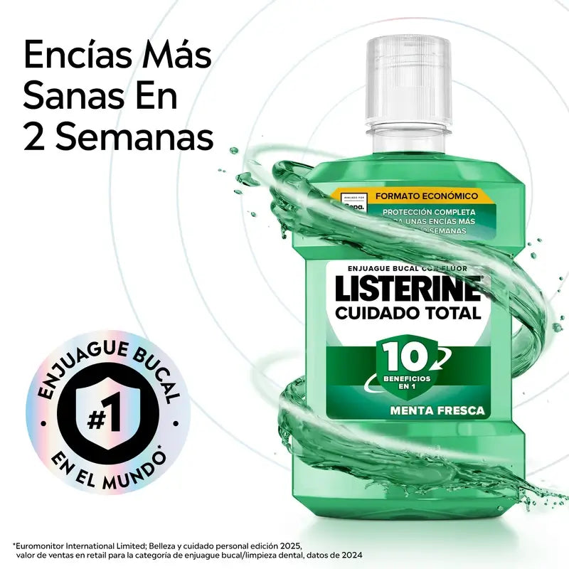 Listerine Enjuague Bucal Protección Dientes Y Encías, Menta Fresca, Pack De 2X1L