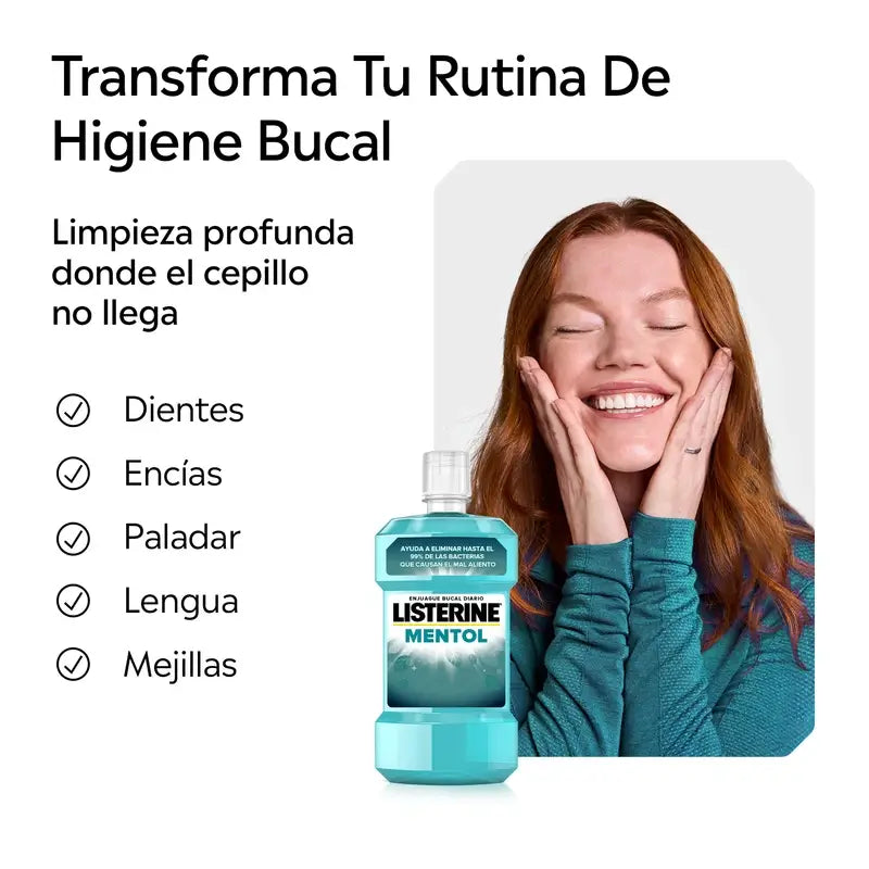 LISTERINE Enjuague Bucal Mentol, 500 ml