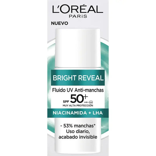 L'Oréal Paris Bright Reveal Fluido Hidratante Anti-Manchas Con Filtro Uv Spf50+ Y Niacinamida