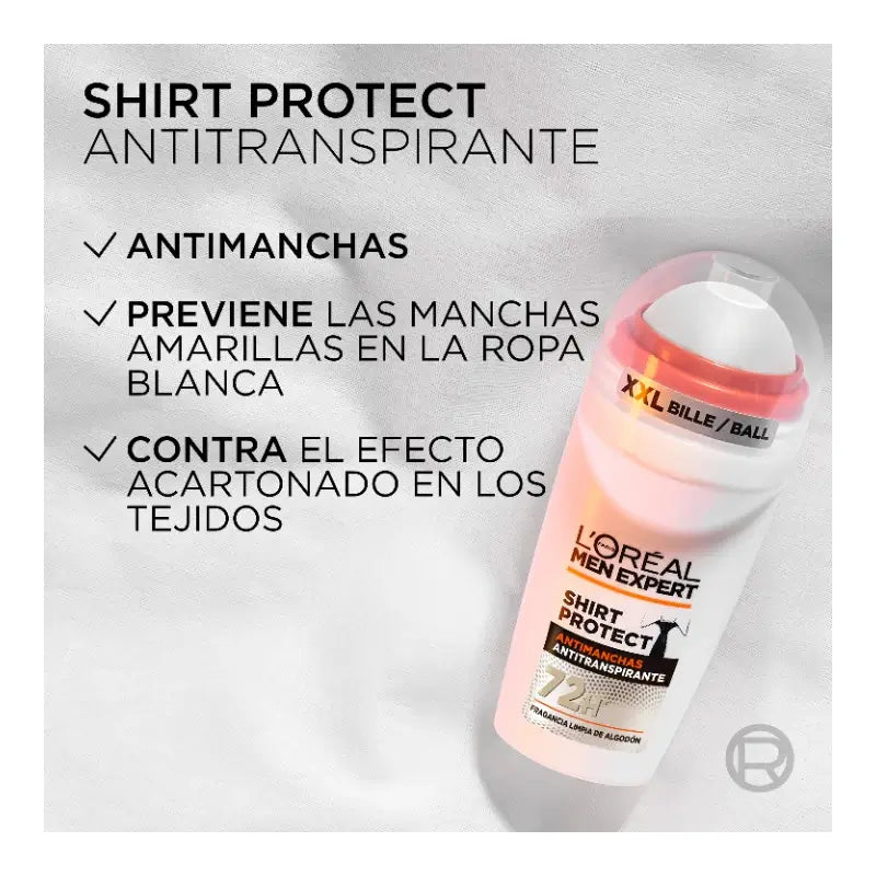 L'Oreal Paris Desodorante Roll-On Anti-Manchas 48H, Para Hombre, 50 ml
