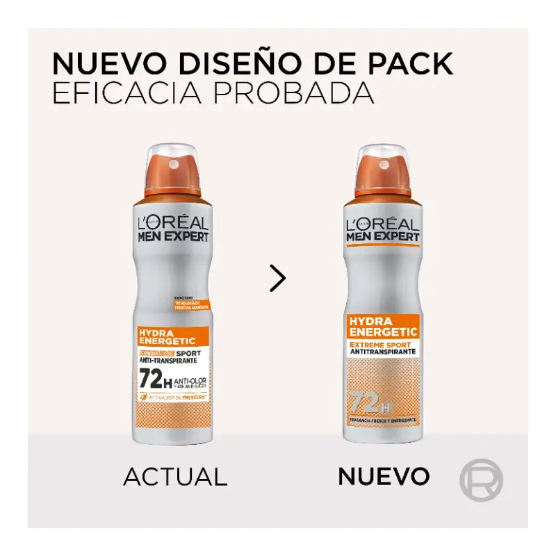 L'Oreal Paris Desodorante Spray Hydra Energetic Sport, Para Hombre, 150 ml